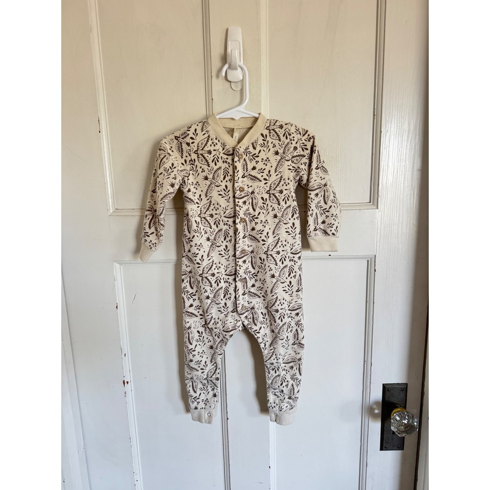 Rylee + Cru cream Folk Birds romper size 12-18 months